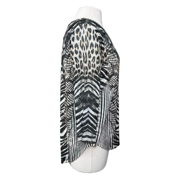 Chico’s Animal Print Blouse. Snakeskin Cheetah Zebra Leopard Sequin Beads.  1 - Picture 13 of 14